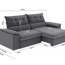 Ver imagem 5 de Sofá Venetto Retrátil e Reclinável 250cm Cinza Titanio