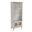 Ver imagem 2 de Cristaleira 4 Portas Trama 70x180x37 cm Bege/Mel/Off White