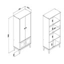 Ver imagem 3 de Cristaleira 4 Portas Trama 70x180x37 cm Bege/Mel/Off White