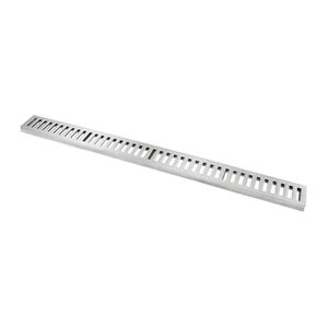 Ralo Grelha Linear com Caixilho Alumínio Escovado 10x100cm