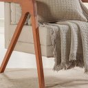 Ver imagem 3 de Kit Manta e 2 Almofada Decorativa para Sofá Waffle 100% Algodão 120x150cm Cashmere