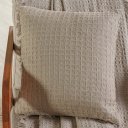 Ver imagem 4 de Kit Manta e 2 Almofada Decorativa para Sofá Waffle 100% Algodão 120x150cm Cashmere