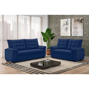 Conjunto de Sofás Estofados 3 e 2 Lugares Bertioga