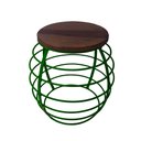 Ver imagem 1 de Banco Base De Ferro Tampo De Madeira Redondo Artesanal Direto Da Fábrica - Verde