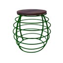 Ver imagem 5 de Banco Base De Ferro Tampo De Madeira Redondo Artesanal Direto Da Fábrica - Verde