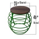 Ver imagem 2 de Banco Base De Ferro Tampo De Madeira Redondo Artesanal Direto Da Fábrica - Verde