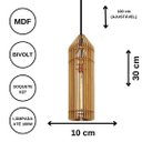 Ver imagem 3 de Luminária Teto tipo Pendente TORRE MDF - Completa - Cor: Marrom