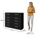 Ver imagem 3 de Cômoda 10 Gavetas 99,4x123x40,5cm Alesia - Yescasa Preto