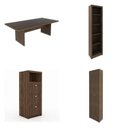 Ver imagem 2 de Kit 11 Peças com Mesa para Reunião 6 Lugares 7 Armários 2 Gaveteiros e Estante