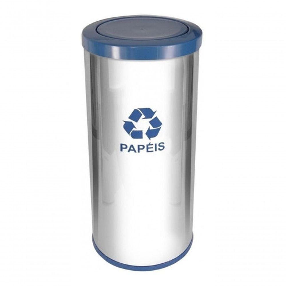 Lixeira em Aço Inox com Tampa Meia Esfera Plástica 50l - 1