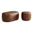 Ver imagem 1 de Conjunto 02 Puffs Decorativos Orgânicos Molly Couríssimo Whisky - Desk Design Cor Whisky