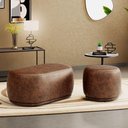 Ver imagem 2 de Conjunto 02 Puffs Decorativos Orgânicos Molly Couríssimo Whisky - Desk Design Cor Whisky