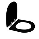 Ver imagem 2 de Assento Sanitário Poliéster para Louça Riviera (celite) Slow Close Cromado (reb. Oculto) Preto