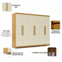 Ver imagem 7 de Guarda-Roupa Casal 6 Portas Absolut New 100% MDF Marrom/Marrome/Off White