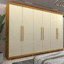 Ver imagem 1 de Guarda-Roupa Casal 6 Portas Absolut New 100% MDF Marrom/Marrome/Off White