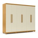 Ver imagem 4 de Guarda-Roupa Casal 6 Portas Absolut New 100% MDF Marrom/Marrome/Off White