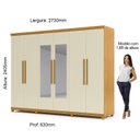 Ver imagem 6 de Guarda-Roupa Casal 6 Portas com Espelho com Pés Absolut New 100% MDF Marrom/Marrome/Off White