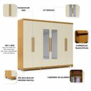 Ver imagem 7 de Guarda-Roupa Casal 6 Portas com Espelho com Pés Absolut New 100% MDF Marrom/Marrome/Off White
