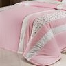 Kit Edredom Clara Super King Bordado 4Pçs 100% Algodão Rosa Chá - 3