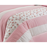 Kit Edredom Clara Super King Bordado 4Pçs 100% Algodão Rosa Chá - 4