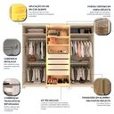 Ver imagem 6 de Guarda-Roupas Casal 6 Portas com Pés e LED Absolut New Reflecta 100% MDF Off White