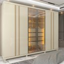 Ver imagem 1 de Guarda-Roupas Casal 6 Portas com Pés e LED Absolut New Reflecta 100% MDF Off White