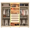 Ver imagem 3 de Guarda-Roupas Casal 6 Portas com Pés e LED Absolut New Reflecta 100% MDF Off White