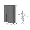 Ver imagem 3 de Guarda-roupa Casal 4 Portas 2 Gavetas com Pés Alonzo New Lopas - Branco