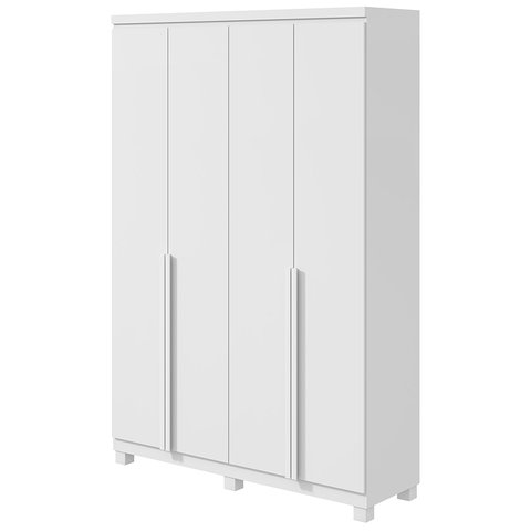 Guarda-roupa Casal 4 Portas 2 Gavetas com Pés Alonzo New Lopas - Branco