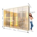 Ver imagem 6 de Guarda-roupas Casal 6 Portas Reflecta com Pés e Led Absolut New Reflecta 100% Mdf