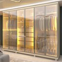 Ver imagem 1 de Guarda-Roupas Casal 6 Portas Reflecta com Pés e LED Absolut New Reflecta 100% MDF Off White