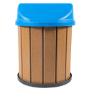 Ver imagem 2 de Lixeira Coletora Ecológica Mbs 75L Madeira Plástica Reciclada:Tampa Azul/Marrom Ipê