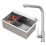 Kit Cuba Gourmet Quebec 62cm Aço Inox 304 e Torneira Gourmet Toronto Aço Inox Goldenx - 1