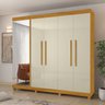 Guarda-roupa Casal com Sapateira 5 Portas 1 Porta Espelhada Diamante 100% Mdf - 1