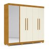 Guarda-roupa Casal com Sapateira 5 Portas 1 Porta Espelhada Diamante 100% Mdf - 3