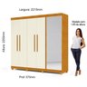 Guarda-roupa Casal com Sapateira 5 Portas 1 Porta Espelhada Diamante 100% Mdf - 5