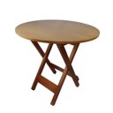 Ver imagem 4 de Mesa Redonda Dobrável Alagoas Sala de Jantar e Área Exterior Marrom/Madeira
