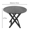 Ver imagem 3 de Mesa Redonda Dobrável Alagoas Sala de Jantar e Área Exterior