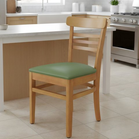 Cadeira Madeira Maciça para Sala de Jantar Paulistana Verde/Mel/Musgo