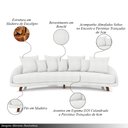 Ver imagem 3 de Sofá Living 3 Lugares 265cm Pés Madeira Morales com Almofadas Bouclê Off White G52 - Gran Belo