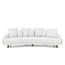 Ver imagem 5 de Sofá Living 3 Lugares 265cm Pés Madeira Morales com Almofadas Bouclê Off White G52 - Gran Belo