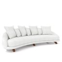 Ver imagem 1 de Sofá Living 3 Lugares 265cm Pés Madeira Morales com Almofadas Bouclê Off White G52 - Gran Belo