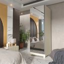 Ver imagem 1 de Sapateira 1 Porta Espelhada Gold 100% MDF Branco/Off White