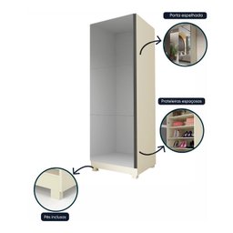 Sapateira 1 Porta Espelhada Gold 100% Mdf - 6