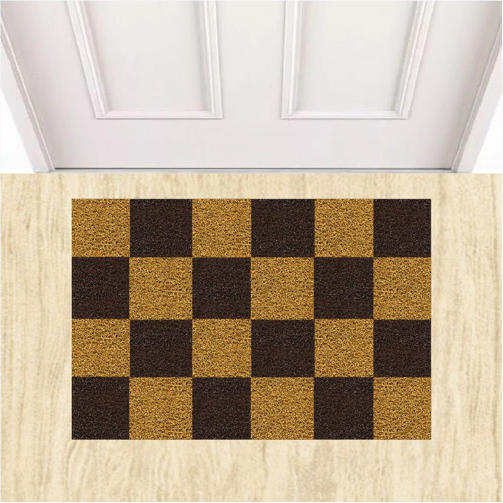 Tapete Capacho Vinil Tabuleiro de Xadrez Decorativo 60x40cm.:preto - 7