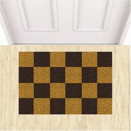 Tapete Capacho Vinil Tabuleiro de Xadrez Decorativo 60x40cm.:preto - 7