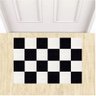 Tapete Capacho Vinil Tabuleiro de Xadrez Decorativo 60x40cm.:preto - 1