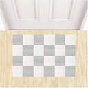 Ver imagem 3 de Tapete Capacho Vinil Tabuleiro de Xadrez Decorativo 60x40cm.:preto