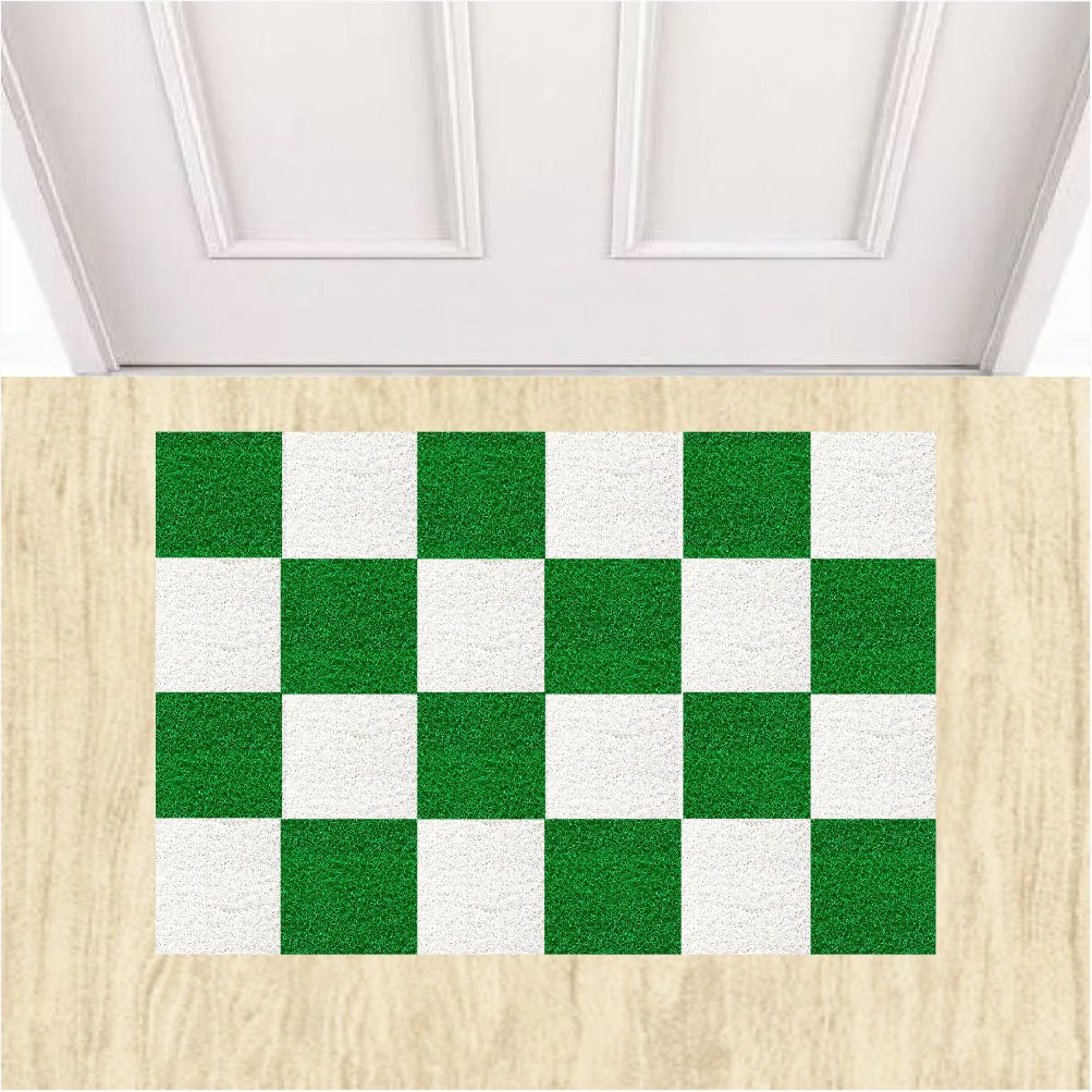 Tapete Capacho Vinil Tabuleiro de Xadrez Decorativo 60x40cm.:preto - 5