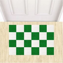 Tapete Capacho Vinil Tabuleiro de Xadrez Decorativo 60x40cm.:preto - 5